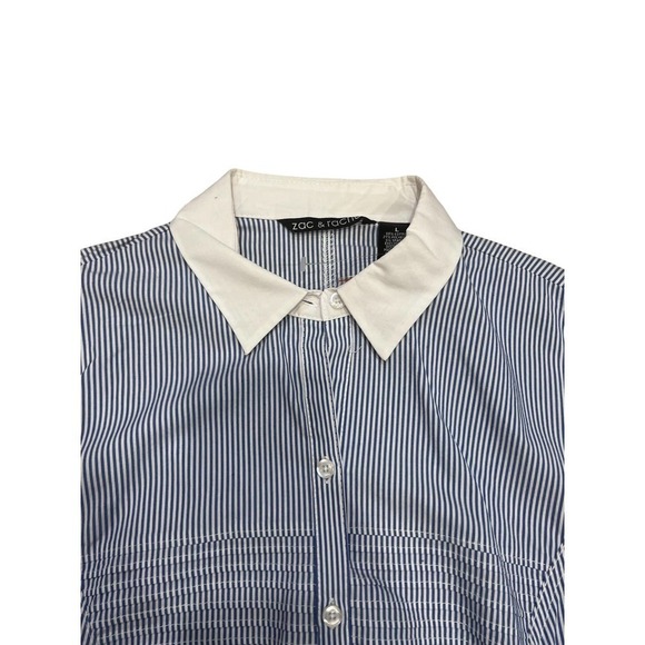 NWT Zack & Rachel stripped button down shirt sz Large - Picture 2 of 8
